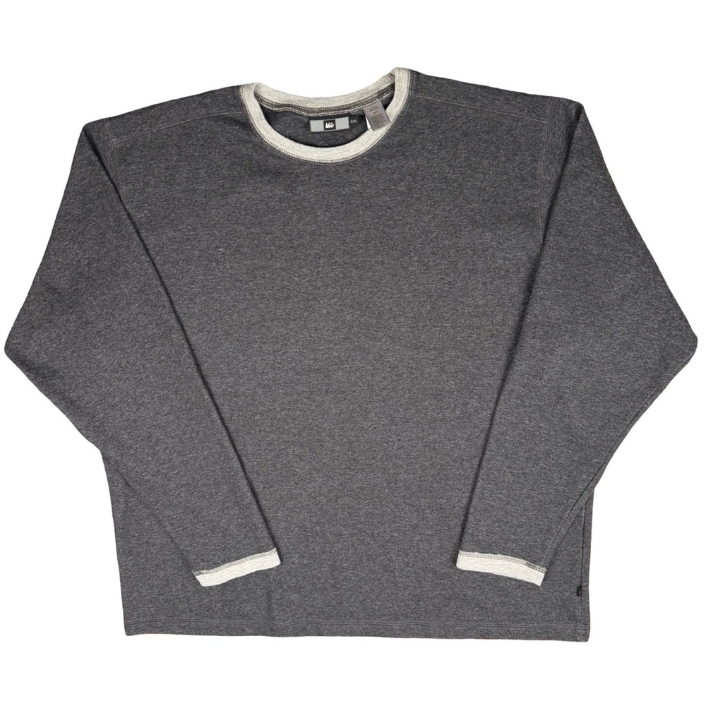 REI Mens XXL Gray Crewneck Sweatshirt Pullover Outdoor Casual Heavyweight